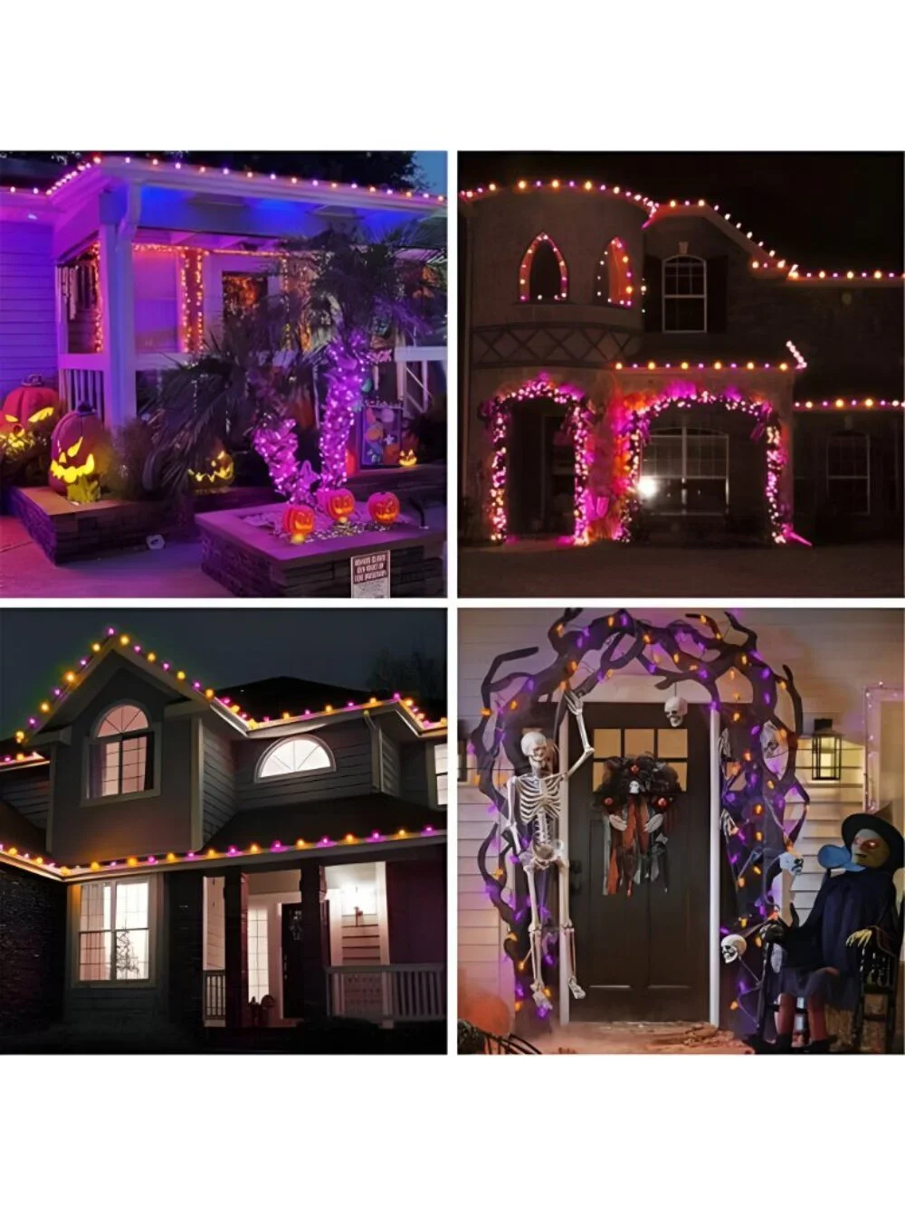 Connectable 2PK C9 Orange Purple Halloween String Light Plug in 86FT 100LED